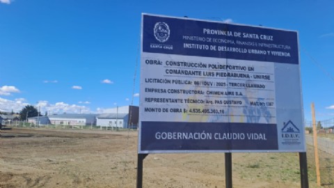 La Provincia apuesta al deporte y la inclusión: la obra del polideportivo de Piedra Buena sigue adelante