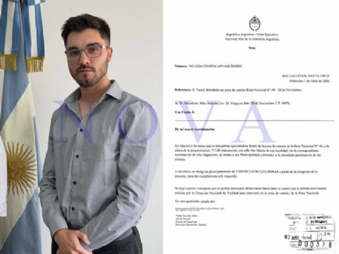 El municipio de 28 de Noviembre rechaza la paralización de una obra vial clave sobre la Ruta 40